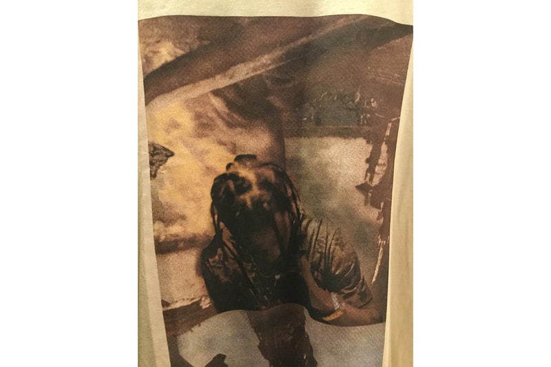 First Look Travis Scott Helmut Lang Collaboration T-Shirt Sneaker