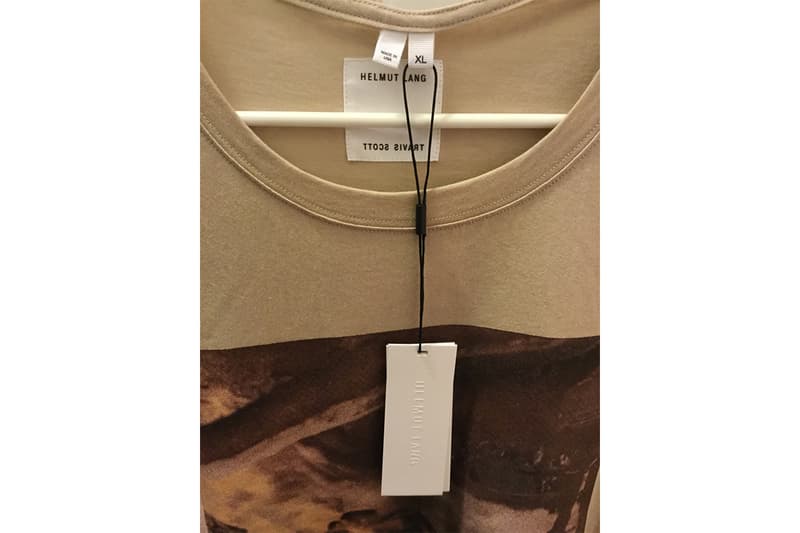 First Look Travis Scott Helmut Lang Collaboration T-Shirt Sneaker