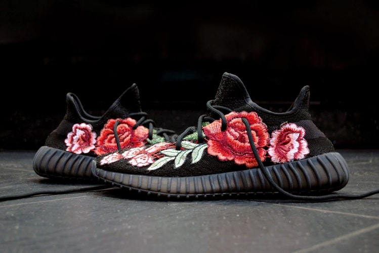 Check out These Gucci-Inspired "Flowerbomb" YEEZY BOOST 350 V2 Custom Sneakers