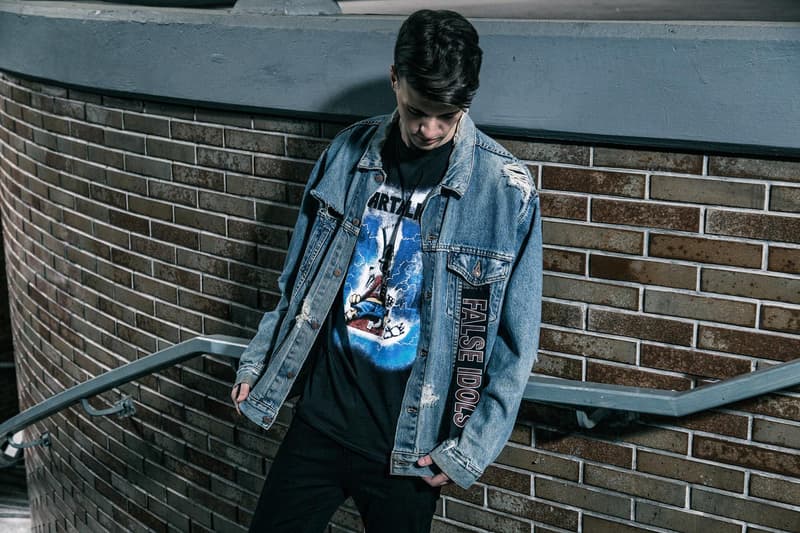 Luke Vicious 2017 Spring Summer Collection Hand Painted Bomber Jean Jacket T-Shirt