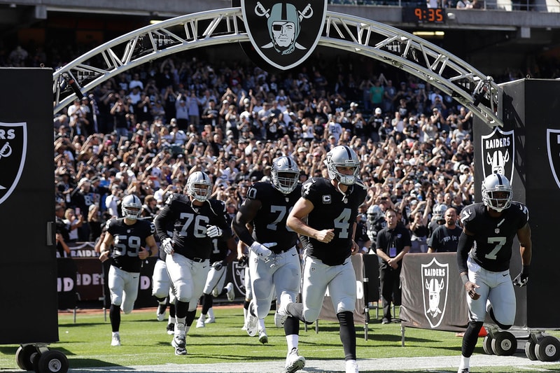 oakland raiders derek carr entrance tunnel game field las vegas