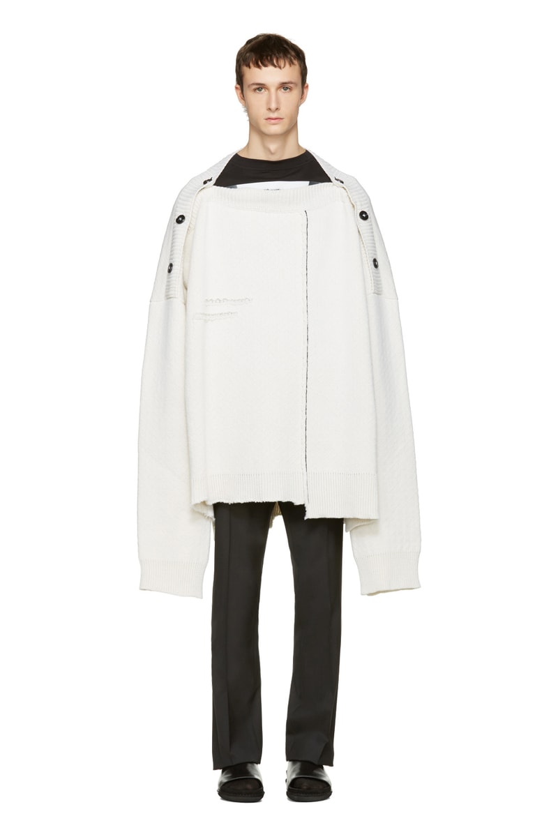 Raf Simons Spring Summer 2017 Oversized White Sweater