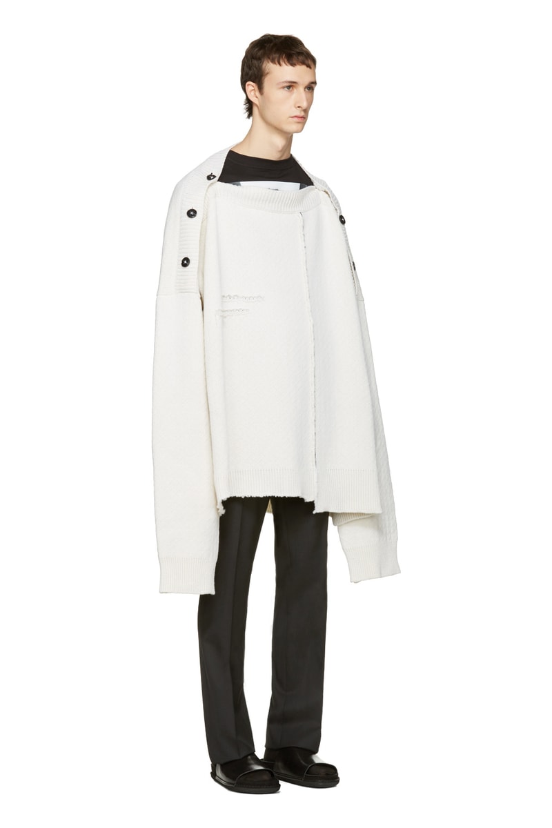 Raf Simons Spring Summer 2017 Oversized White Sweater