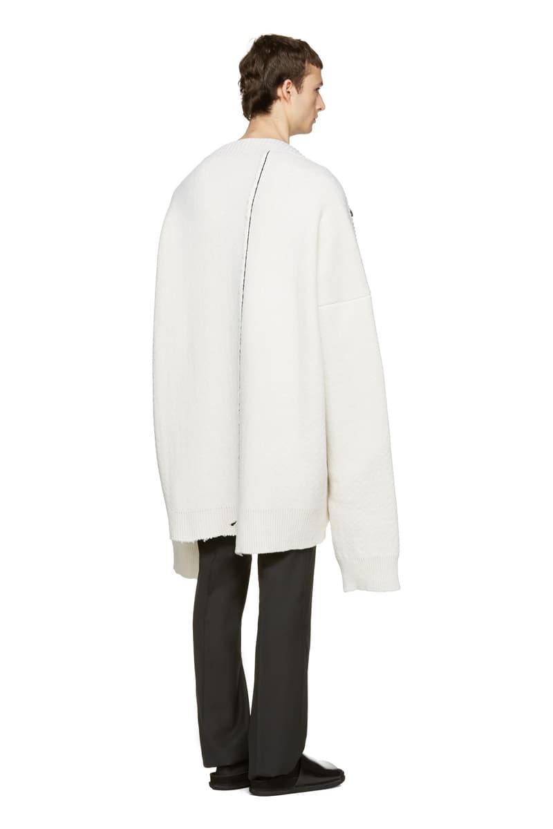 Raf Simons Spring Summer 2017 Oversized White Sweater