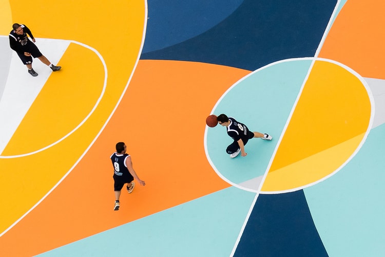 Sicilian Artist Gue Turns Basketball Court Into a Colorful Canvas