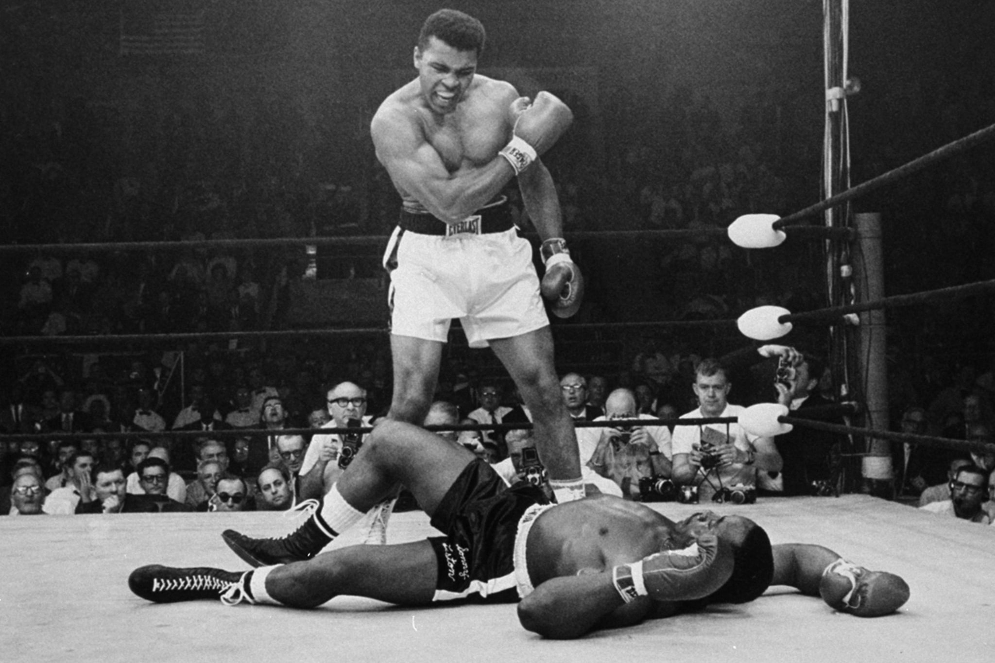 muhammad ali sonny liston 2 ii maine knockout standing over ring ground fight