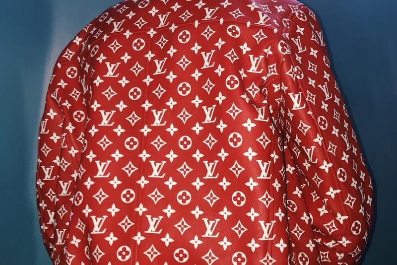 supreme louis vuitton baseball jacket