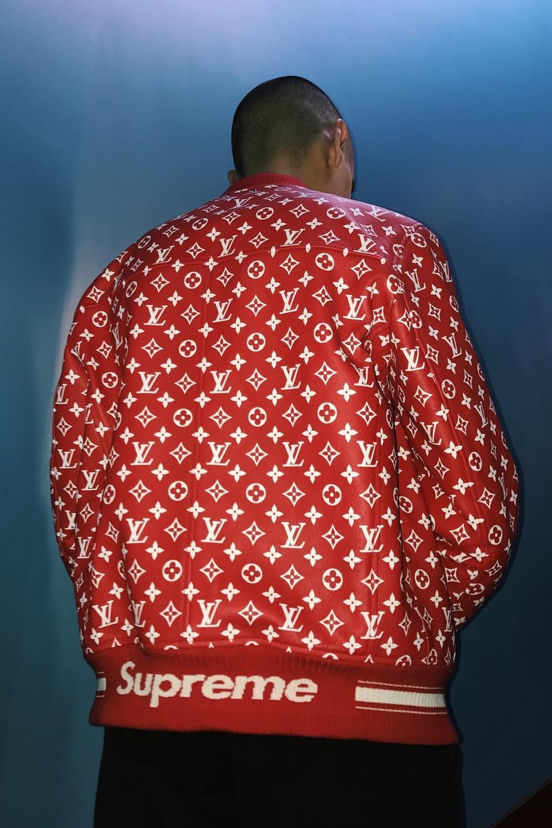 Supreme x Louis Vuitton Monogram Box Logo Leather Jacket
