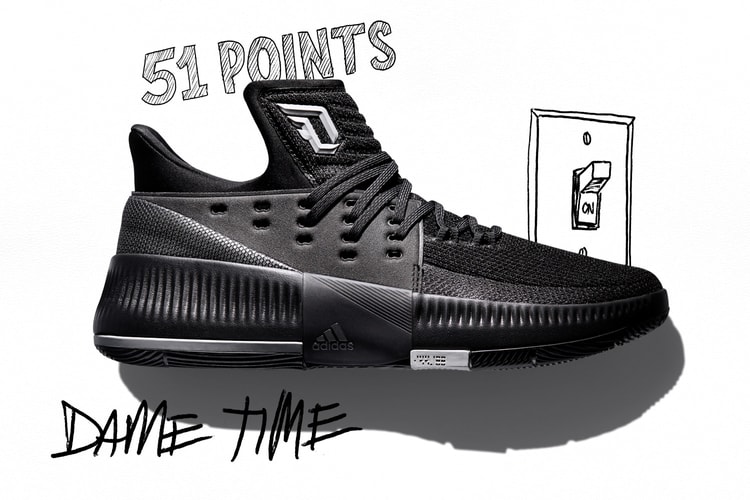 adidas Celebrates Damian Lillard's Elite Scoring Ability via New Dame 3 "Lights Out" Colorway
