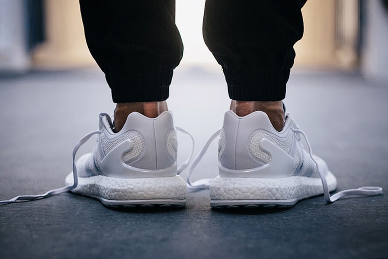 adidas Y-3 Pure BOOST "Triple White" On Feet Look Three Stripes Yohji Yamamoto