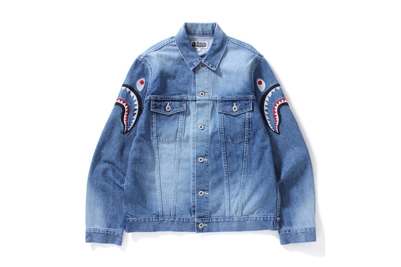 A Bathing Ape BAPE Shark Denim Trucker Jacket