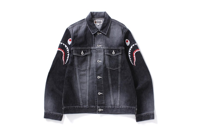 A Bathing Ape BAPE Shark Denim Trucker Jacket