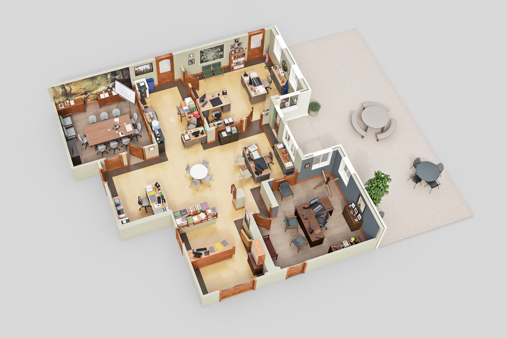 Drawbotics 3D Floor Plans The Office Mad Men Silicon Valley Parks and Rec