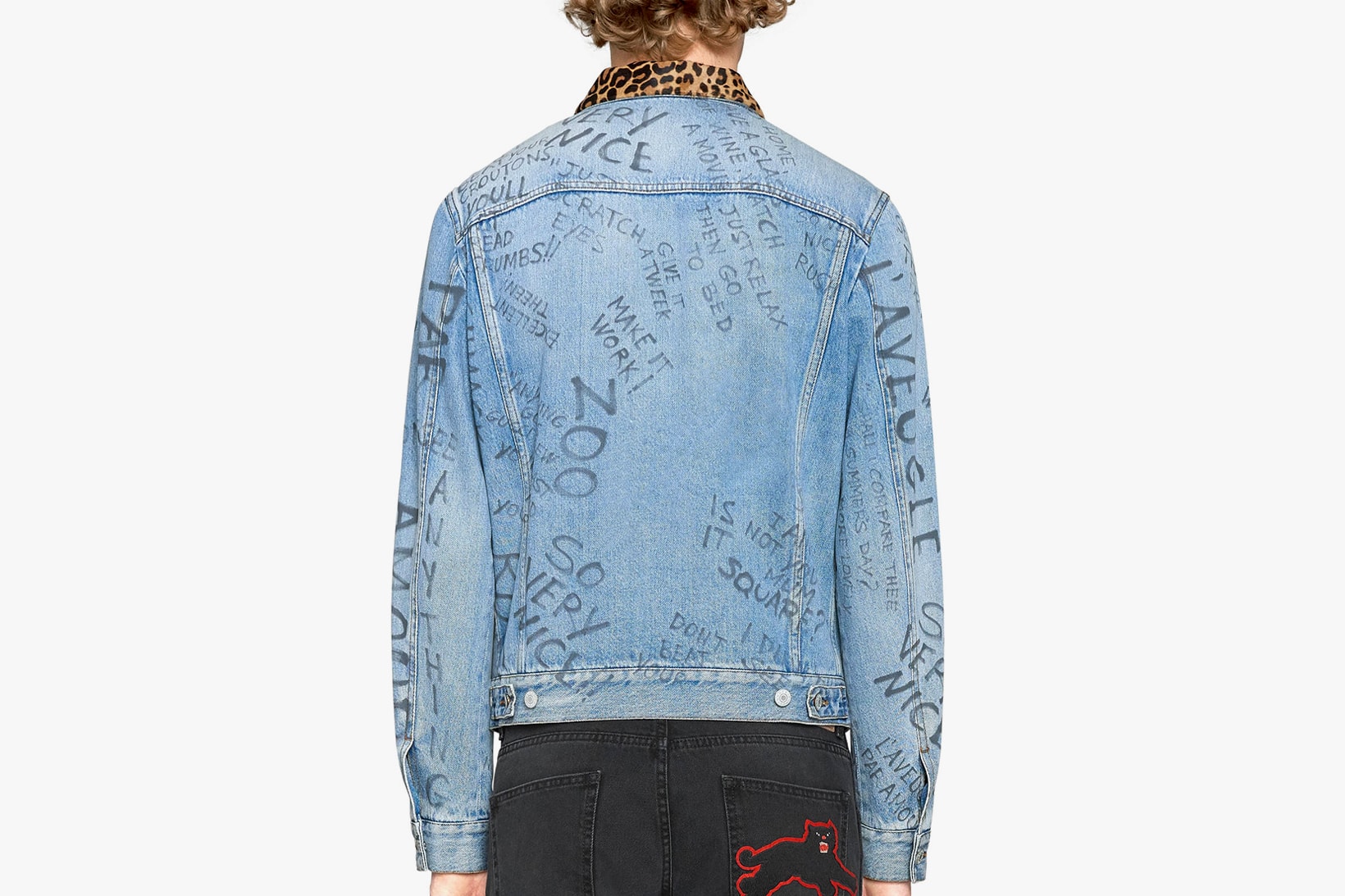 Gucci Scribbled Writing Denim Jacket