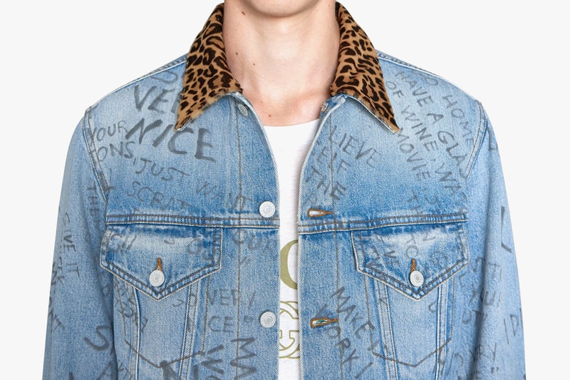 Gucci Scribbled Writing Denim Jacket