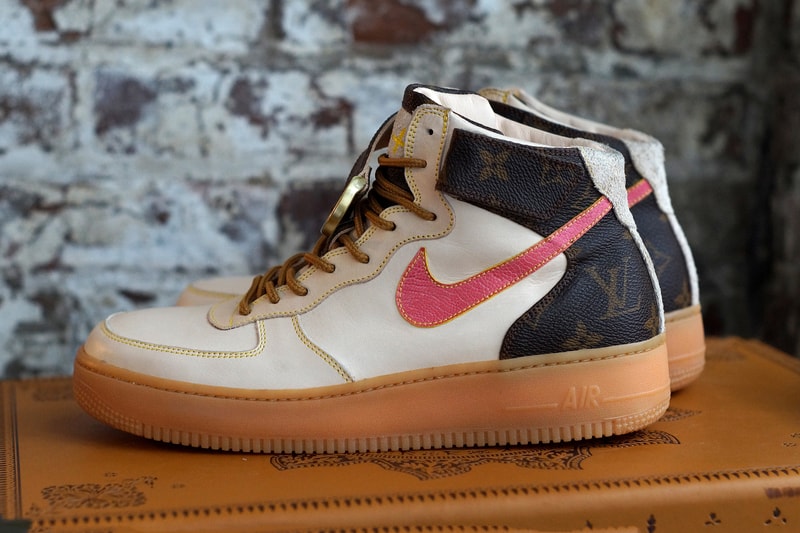 JBF Customs Louis Vuitton x Nike Air Force 1 Heritage Leather Ostrich Swoosh