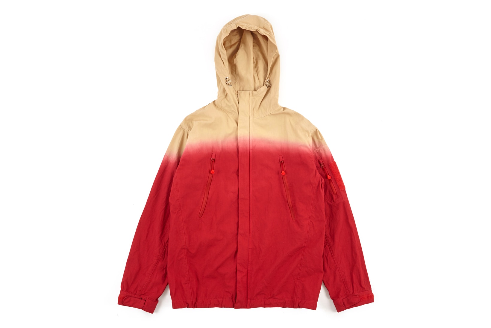 JohnUNDERCOVER Dip-Dye Hooded Jacket in Red