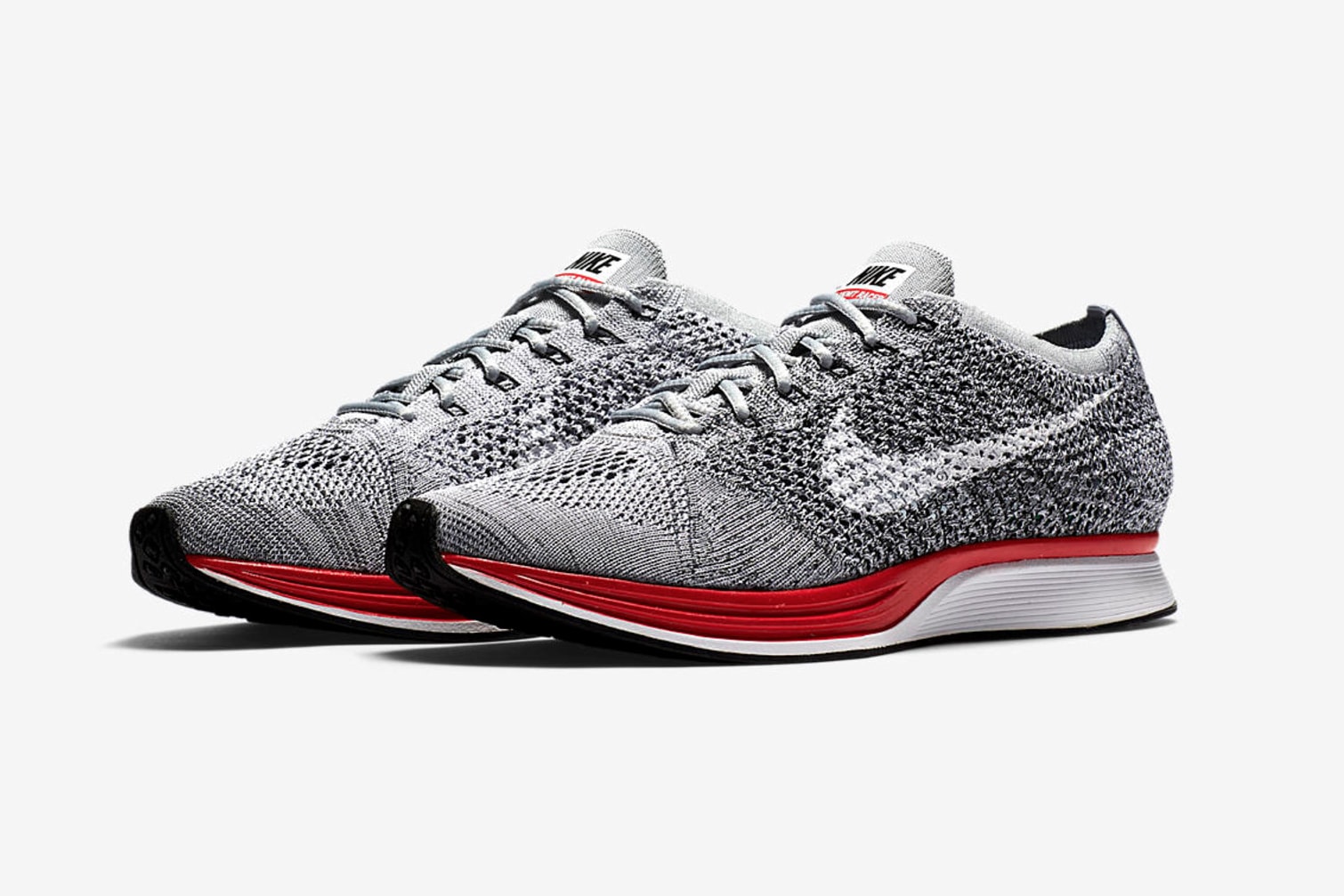 Nike Flyknit Racer "No Parking" Release Date Swoosh Wolf Grey Red Colorway