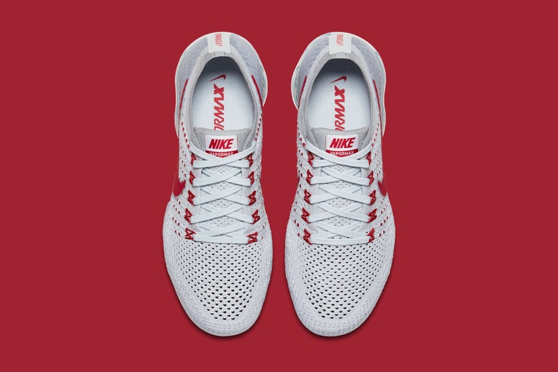 Nike VapoxMax Pure Platinum University Red Wolf Grey