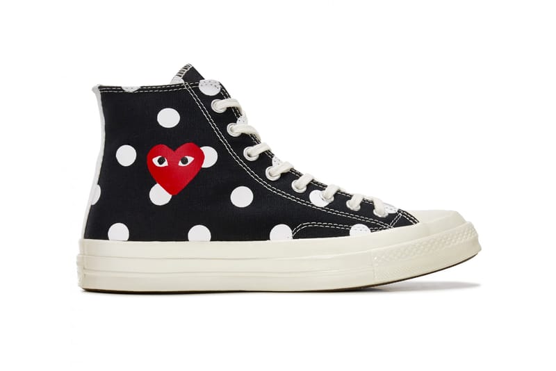 cdg converse polka dot on feet