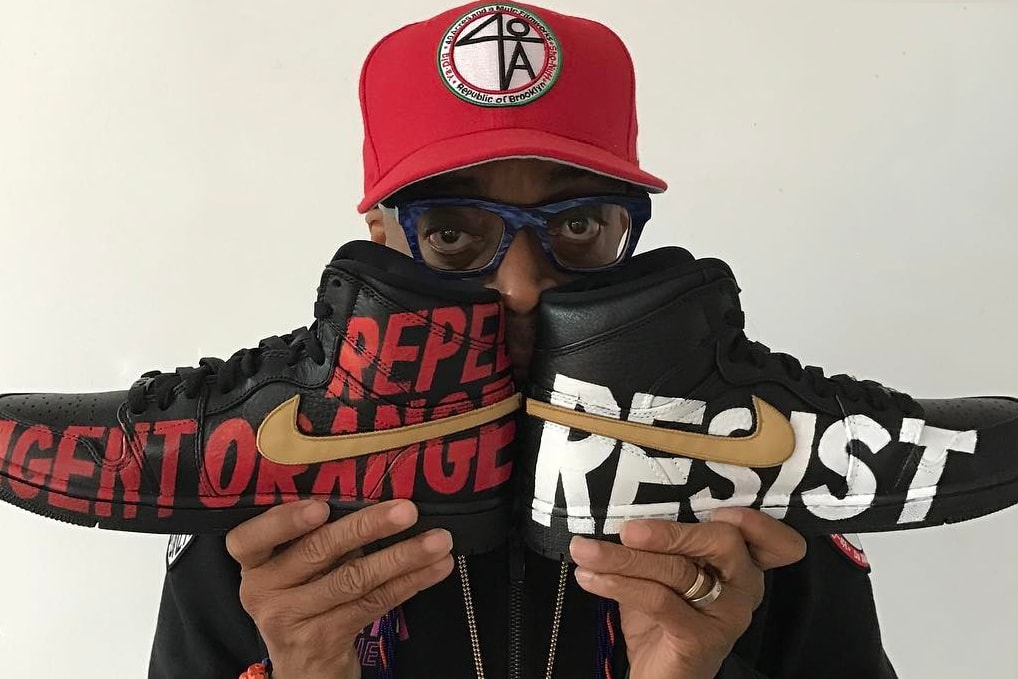 Spike Lee Shows off Custom Anti-Trump Jordans Nike Movies Films Director Air Jordan Brand