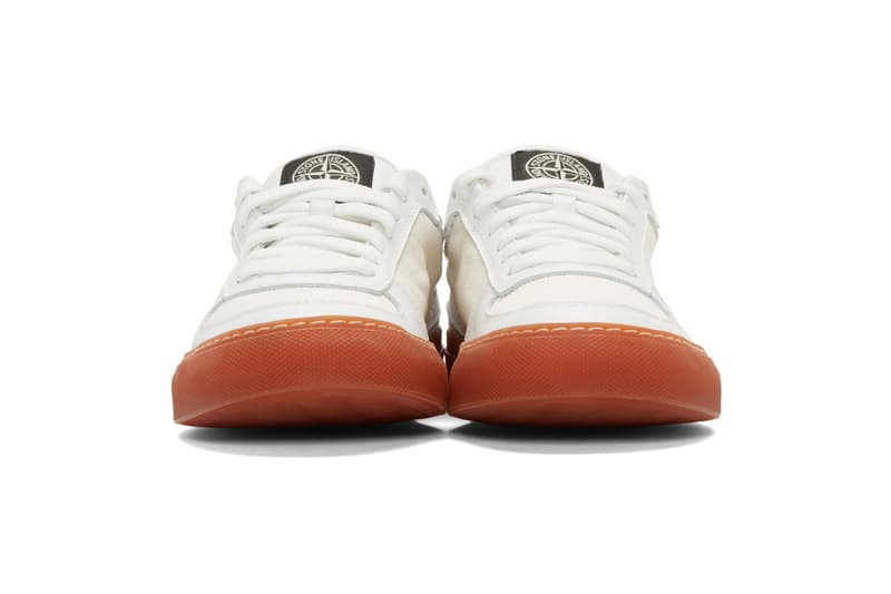 Stone Island White Canvas Sneakers