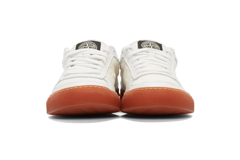 Stone Island White Canvas Sneakers