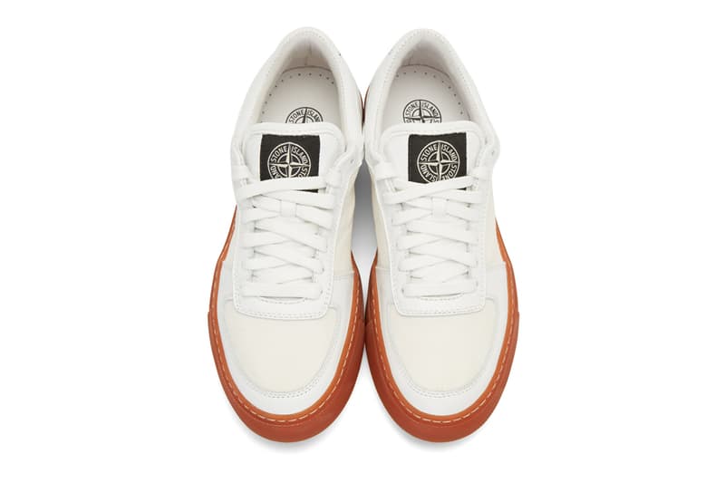 Stone Island White Canvas Sneakers