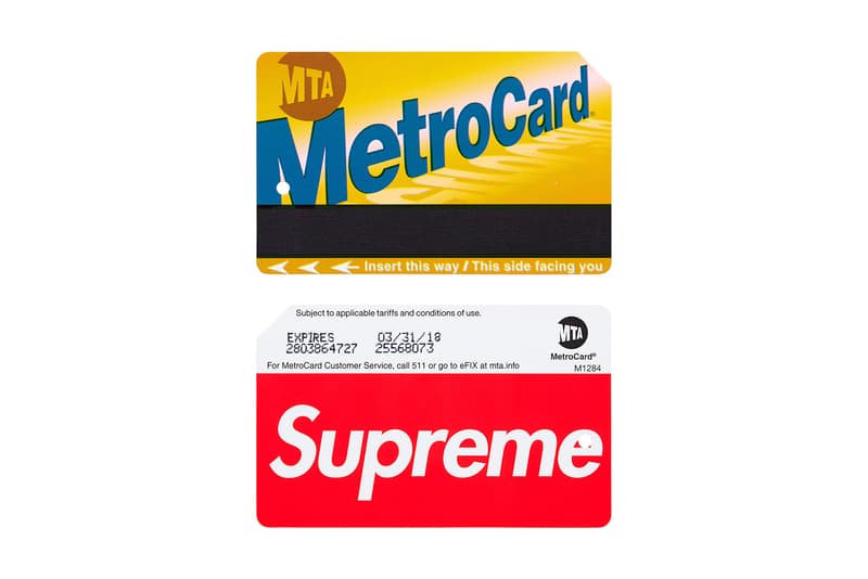 Supreme 2017 Spring Summer Accessories Coleman Rosa Acosta NYC Metrocard