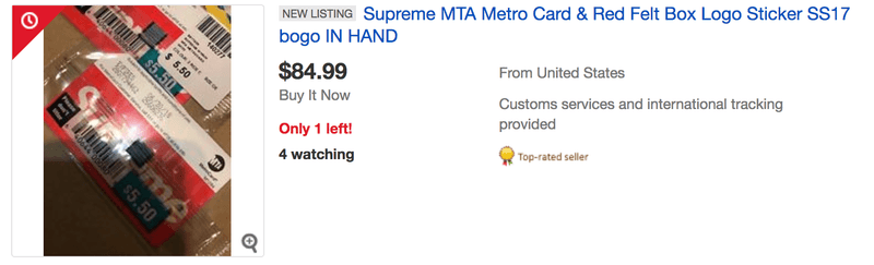 The Supreme MTA MetroCard NYC