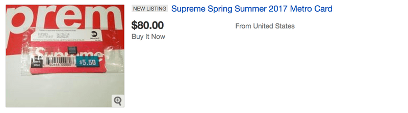 The Supreme MTA MetroCard NYC