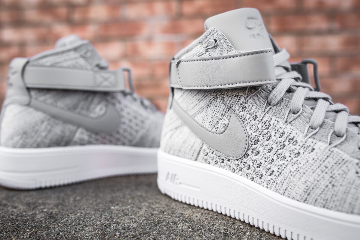 Wolf Grey Nike Air Force 1 Ultra Flyknit Mid Closer Look