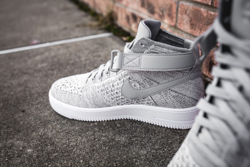 Wolf Grey Nike Air Force 1 Ultra Flyknit Mid Closer Look