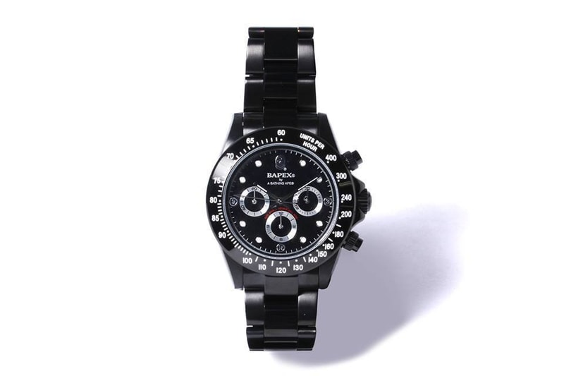 BAPEX Watch Camouflage Face Stainless Steel Solid Gold Solid Black