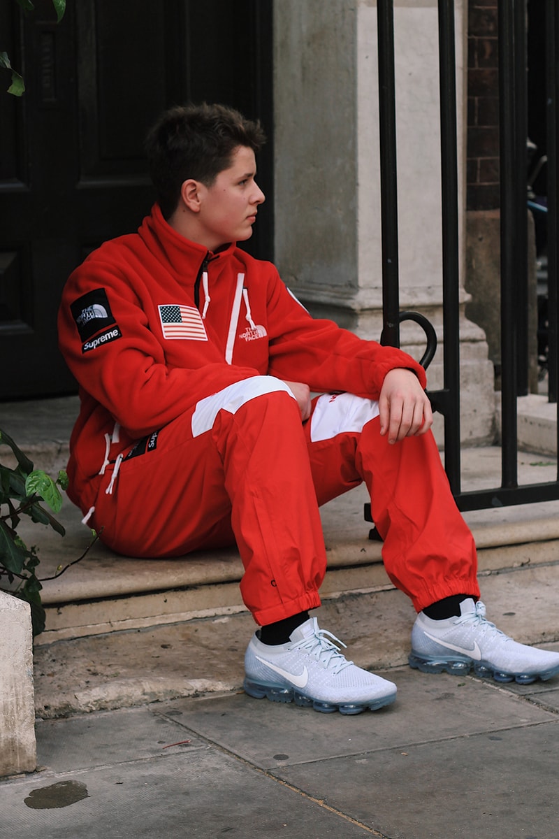 Supreme x The North Face Red Tracksuit Nike Vapormax