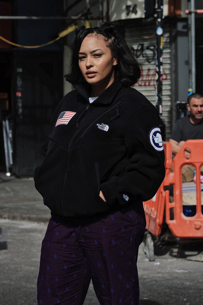 Supreme X The North Face Black Jacket Purple Trousers