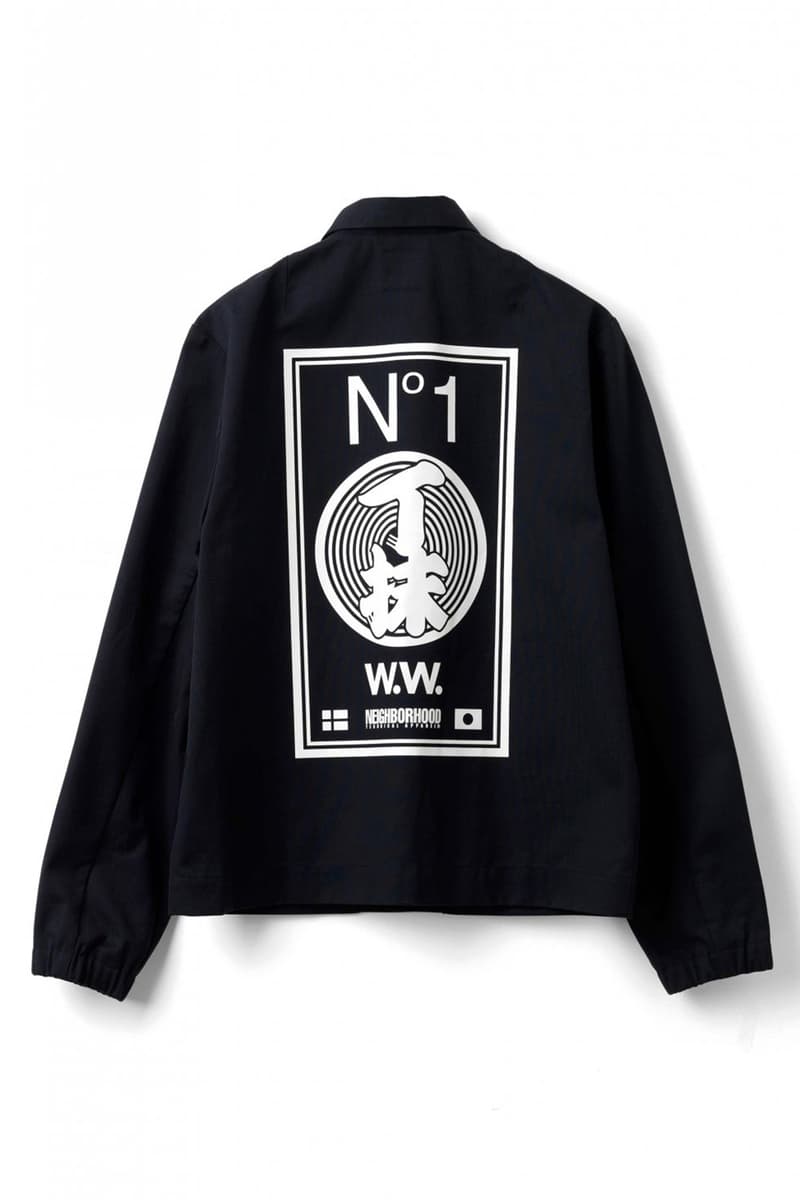 Wood Wood x Neighborhood Collaboration Black Coach Jacket Back