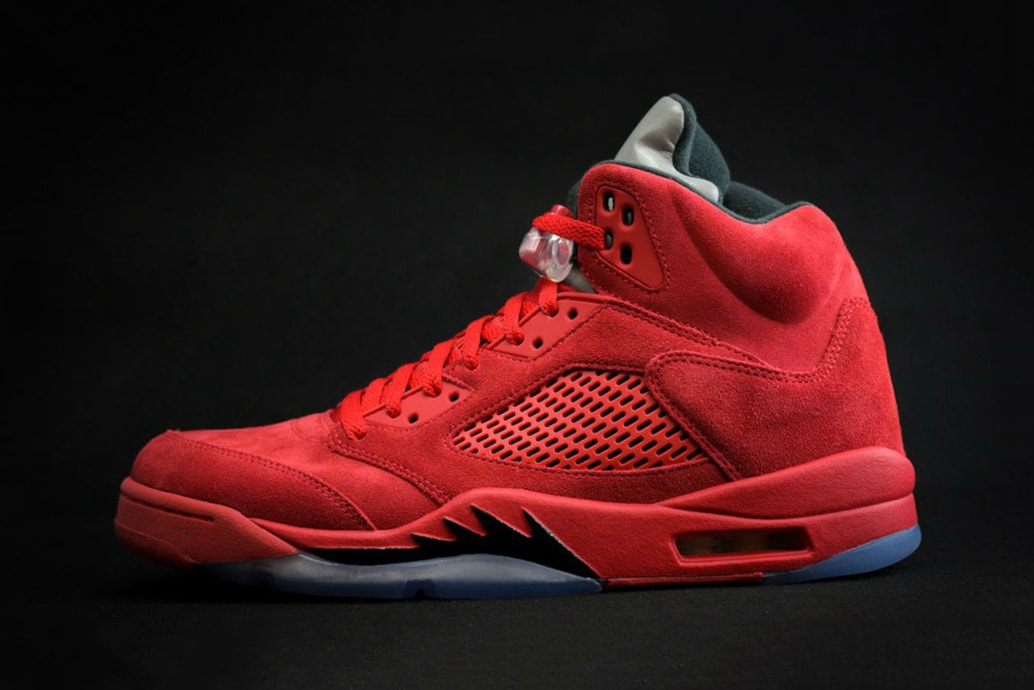 Air Jordan 5 Red Suede Jordan Brand Sneakers Basketball Shoes