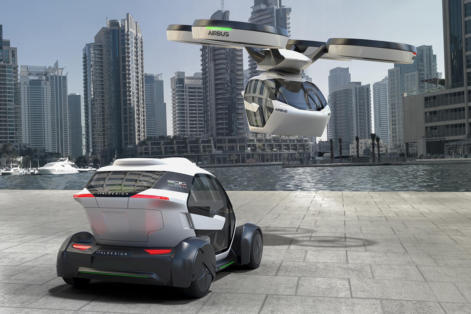 Airbus Pop.Up Car Drone Transportation