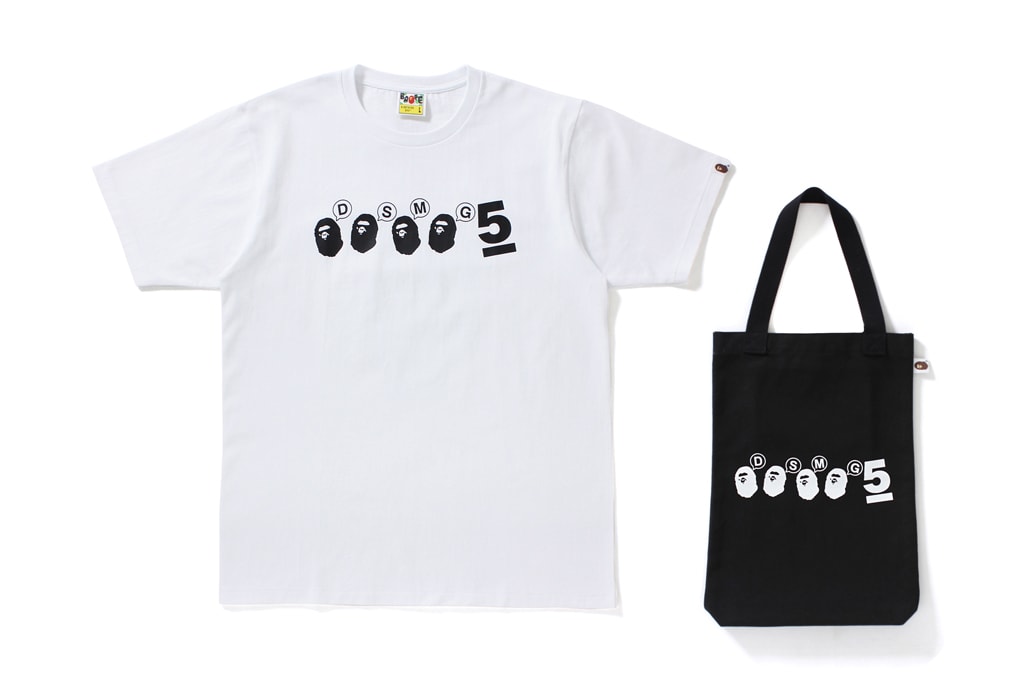 BAPE Dover Street Market Ginza 5th Anniversary Collection BE@RBRICKS Tote Bags T-shirts tees BEARBRICK Medicom Toy