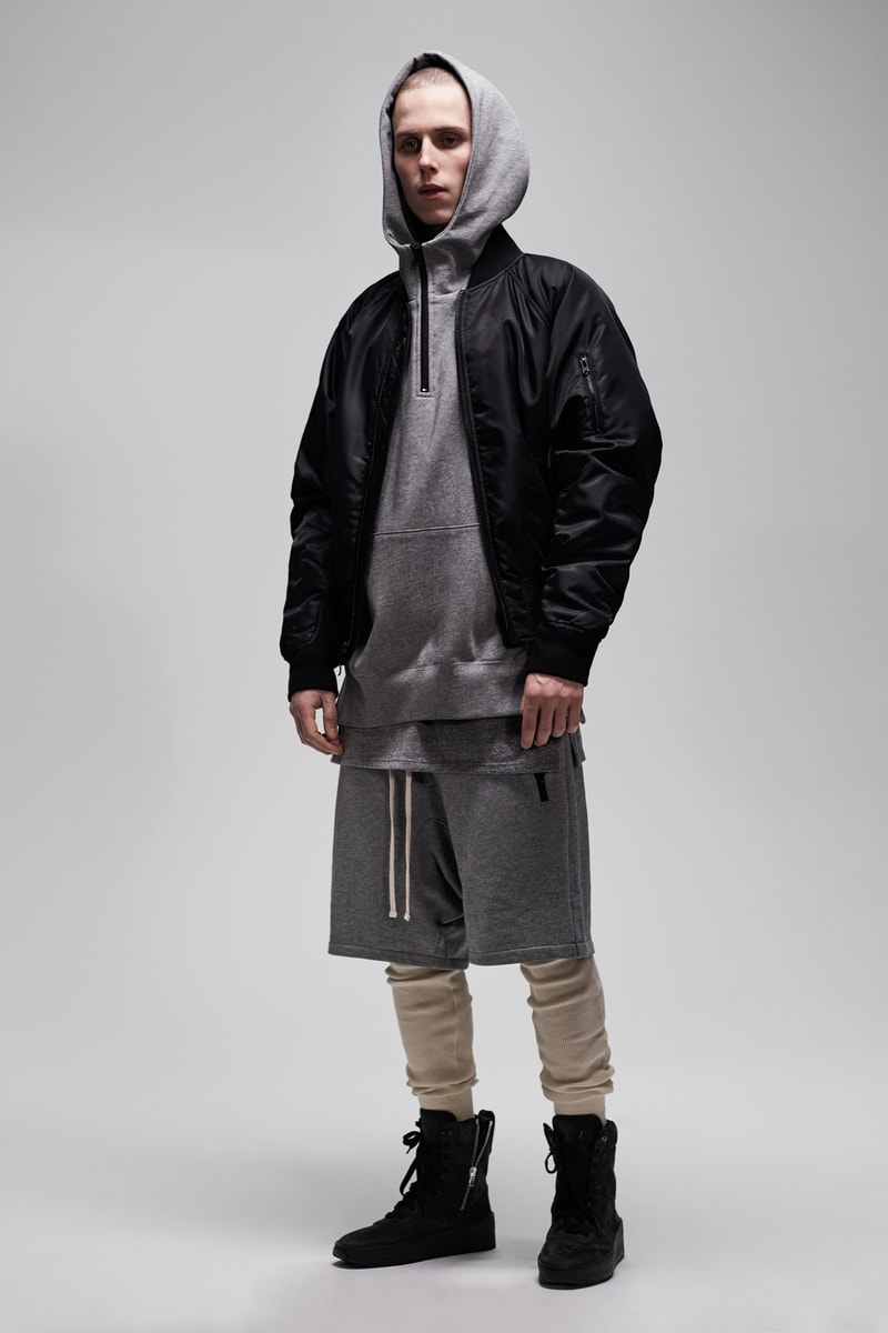 F.O.G. Essentials PacSun 2017 Spring Summer Hoodie Shorts Grey Jacket Black