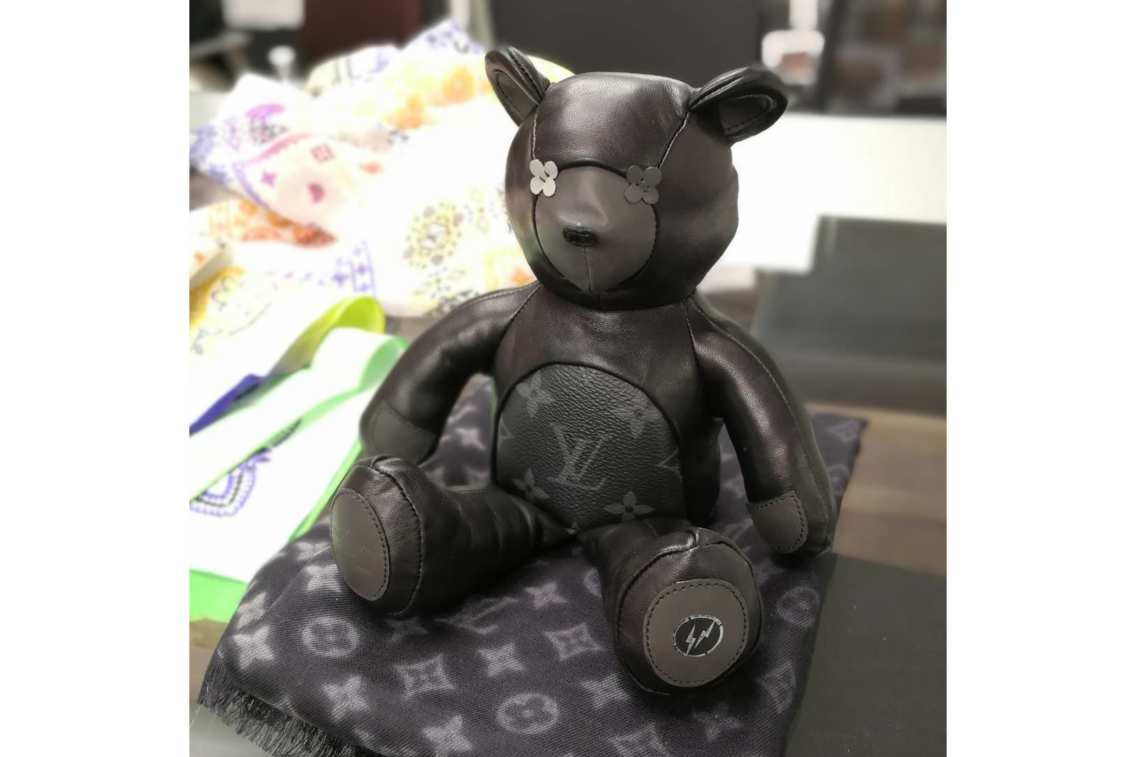 Hiroshi Fujiwara fragment design Louis Vuitton paisley bandana custom bear