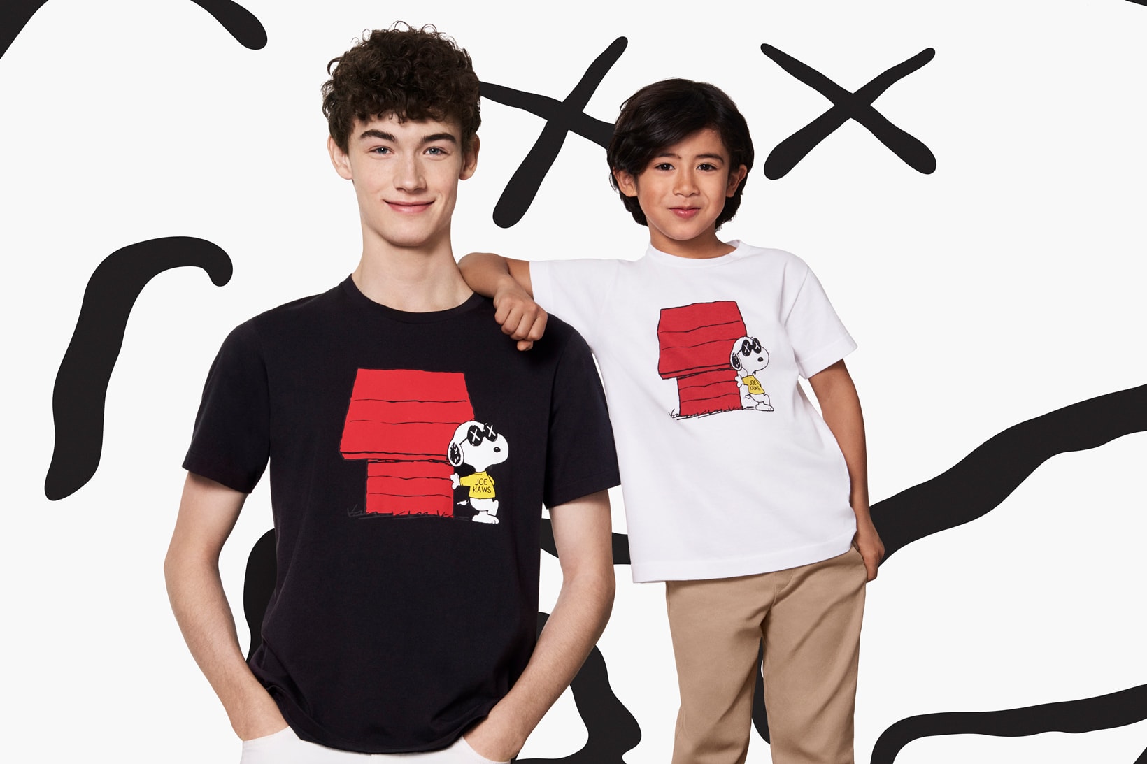 KAWS Peanuts Uniqlo UT Collection Joe KAWS Snoopy T-Shirt Black White