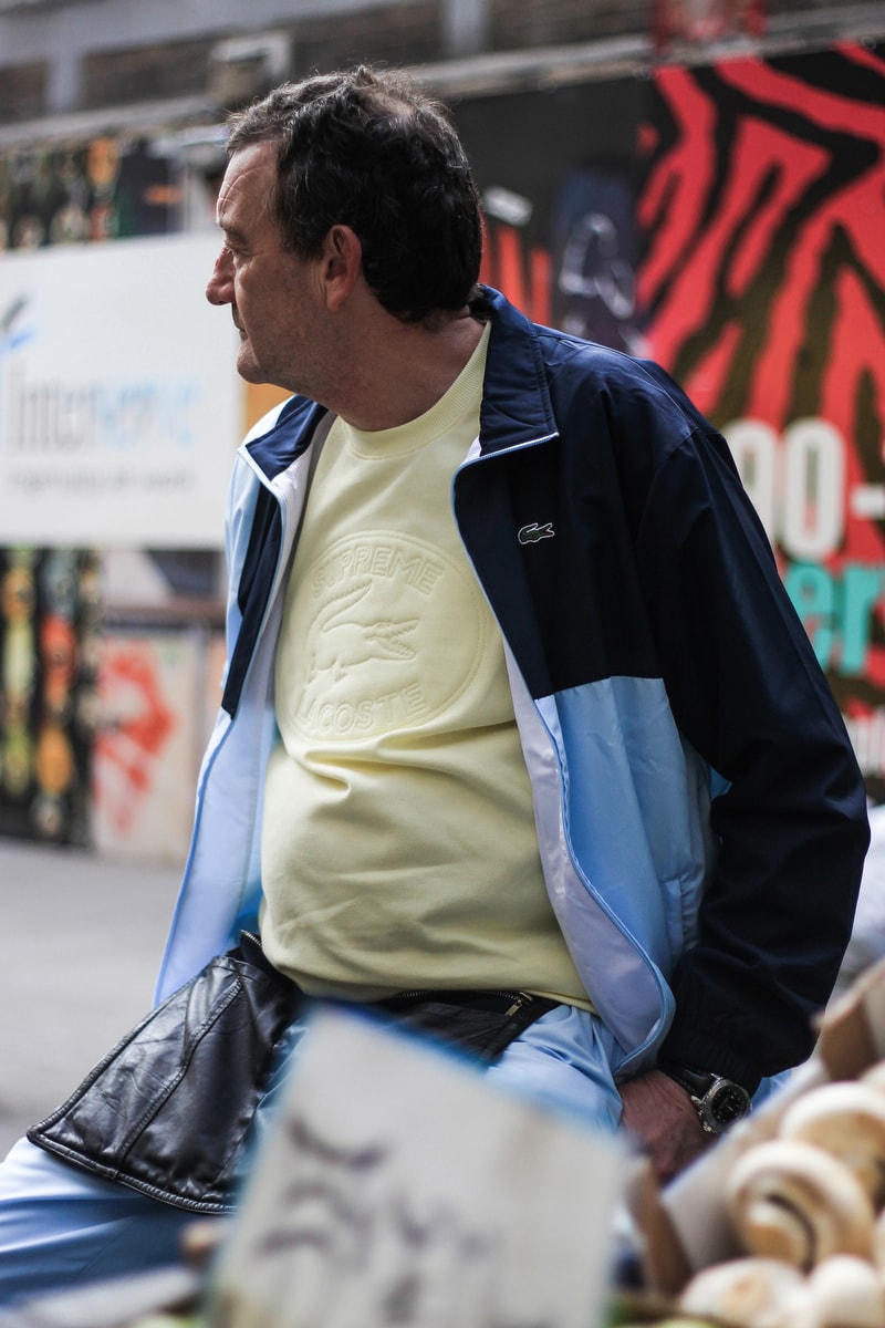 Lacoste x Supreme Yellow Crewneck Blue Track Jacket