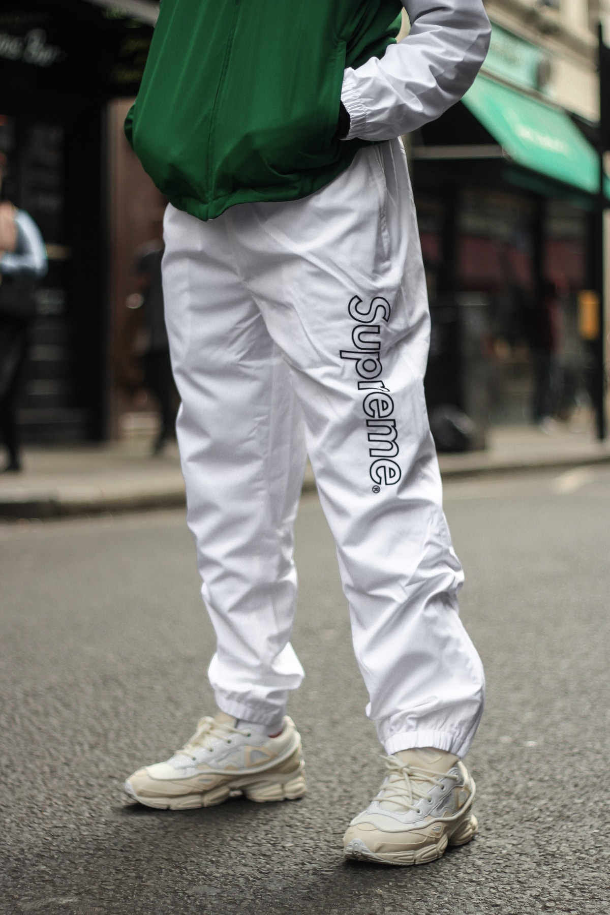 Lacoste x Supreme White Track Pants Green Track Jacket