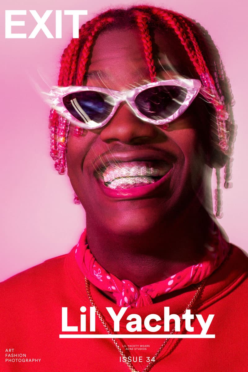 Lil Yachty in Hulkamania Shirt With Dog For EXIT Magazine