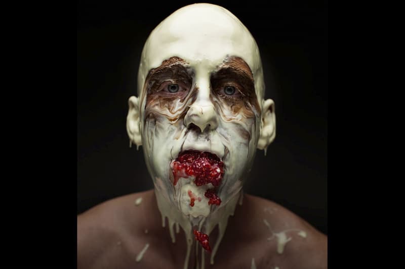 MENU Photo Series of Chef Wearing Ingredients