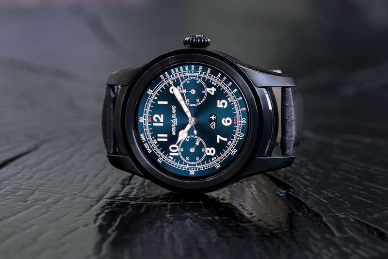 montblanc summit smart watch pvd coated stainless steel blue dial