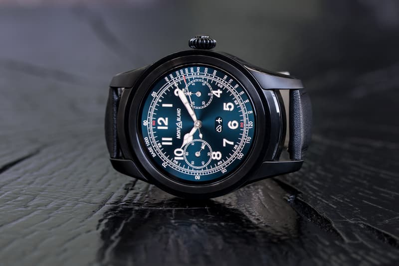 montblanc summit smart watch pvd coated stainless steel blue dial