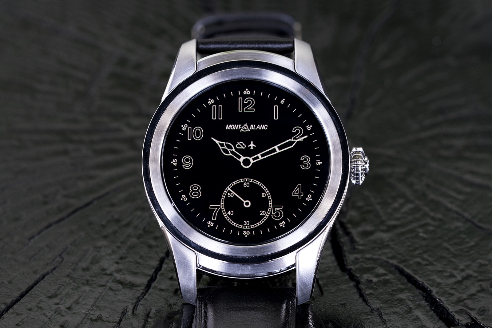 montblanc summit smart watch stainless steel black dial